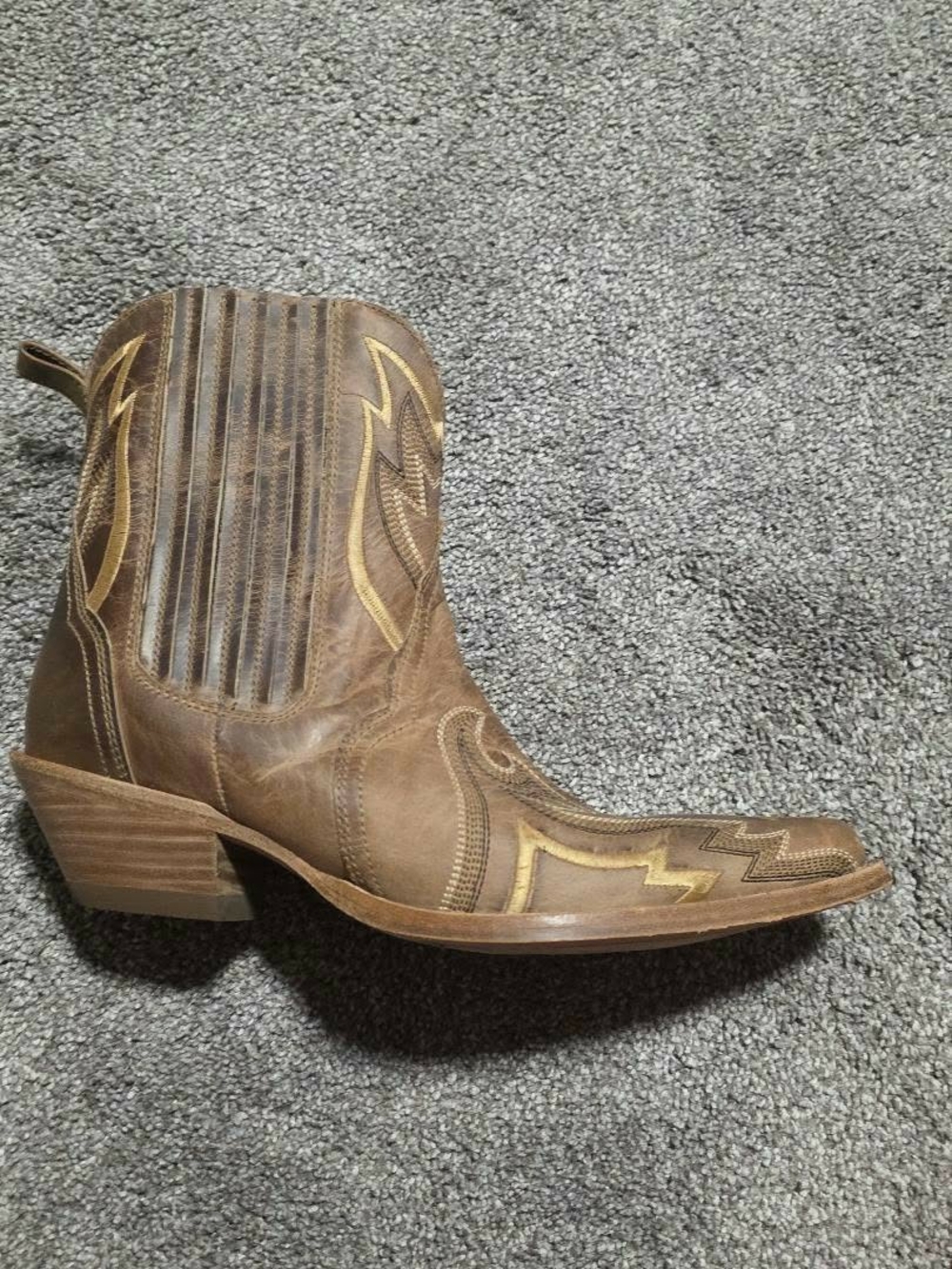 Women Brown Western Leather Cowboy Boots